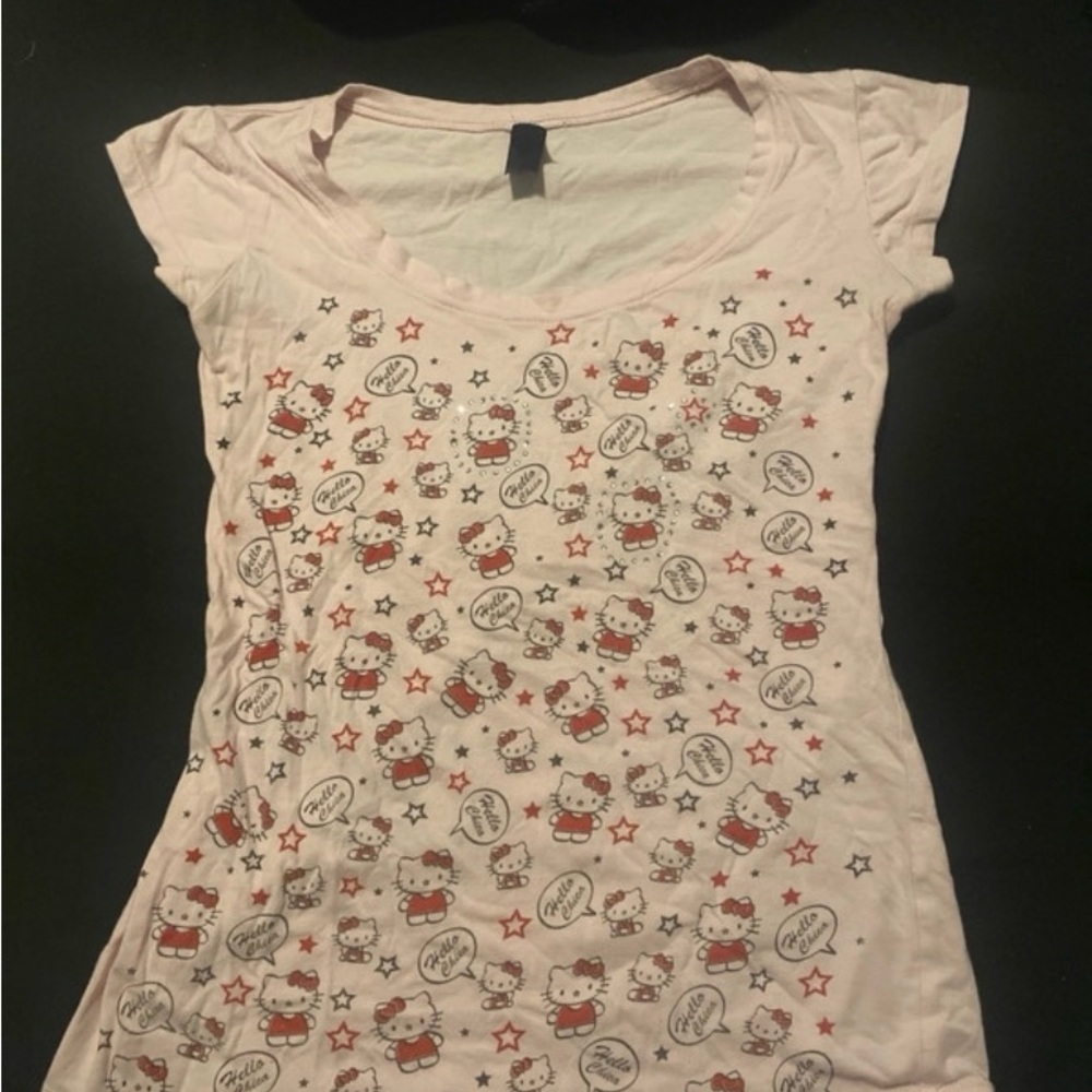 Hello Kitty Pink Floral Short Sleeve Tee